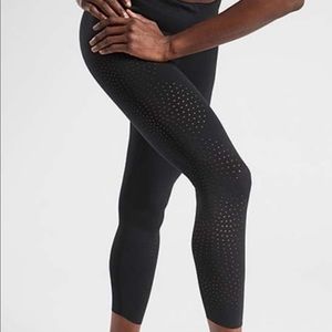 Athleta Black Velocity Lasercut Capri Leggings